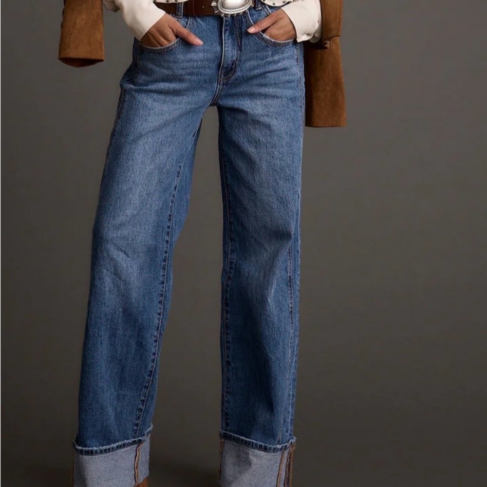 12th Tribe Women's Presley Cuffed Straight leg denim